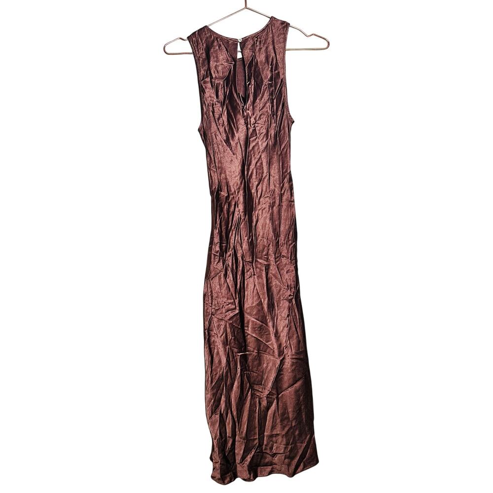 RAILS Women's Brown Satin Gabriella Sleeveless Slip Style Midi Dress Size XS - Picture 5 of 12